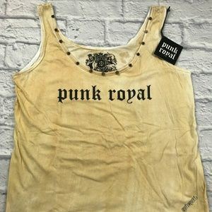 Punk Royal Yellow T-shirt with metal details